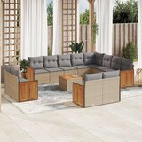  13-dijelni set vrtnih sofa s jastucima poliratan Bež | shoptok.hr