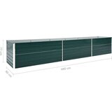 vidaXL Visoka greda pocinkano jeklo 480x80x77 cm zelena | Shoptok.si
