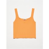 Dilvin 10384 Square Neck Decollete Knitwear Undershirt-Orange cene