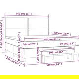  Box spring postelja z vzmetnico temno siva 160x200 cm blago, (20999415) | Shoptok.si