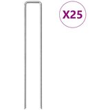 vidaXL Talni klin v obliki črke U 25 kosov 20x3,5 cm pocinkano jeklo | Shoptok.si