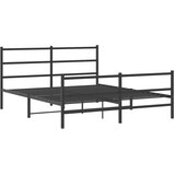 Metalni okvir kreveta s uzglavljem i podnožjem crni 160x200 cm | shoptok.hr