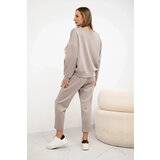 Kesi Włoski Viscose set sweatshirt + pants light beige | Shoptok.si