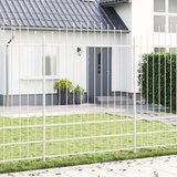 vidaXL Ograja s Špico in Lokom Bela Kovina Standard Razširljiva | Shoptok.si