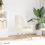 vidaXL Udoben naslanjač kremne barve iz volnenega materiala | Shoptok.si