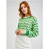Orsay Yellow-Green Ladies Striped Sweater - Women Cene