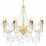  Luster s perlama zlatni 8 žarulja E14 | shoptok.hr