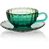 Mondex Skodelica s podstavkom steklo Vini VINI 210 ml 15,5x15,5x7 cm zelena 1 kos, (5000208523) Slike