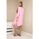 Kesi Dress with print and flared bottom light pink | Shoptok.si