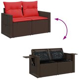  6-dijelni set vrtnih sofa poliratan i bagrem s jastucima smeđi | Eponuda.ba