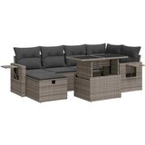 Maison Chic Seti vrtnega pohištva - Vrtna garnitura - Vrtni pohištvo set 7-delna z blazinami siv poli ratan, (21802817) | Shoptok.si