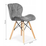 LEMON Set trpezarijskih plišanih stolica 4 kom Freja siva 25-KS012SET | Eponuda.com