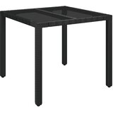  5-dijelni vrtni blagovaonski set s jastucima od poliratana crni Crna Dužina stola 90 cm | shoptok.hr