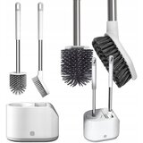 Ruhhy set dveh silikonskih antibakterijskih WC krtač s stojalom 42cm bela 00024377 | Shoptok.si