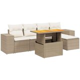 vidaXL 6-dijelni set vrtnih sofa s jastucima bež od poliratana | shoptok.hr