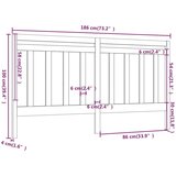  Posteljno vzglavje črno 186x4x100 cm trdna borovina, (20645280) | Shoptok.si