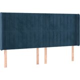 Maison Chic Vzglavna omarica - Nočna omarica - Posteljna omarica z ušesi temno modro 183x16x118/128 cm žamet, (21712305) | Shoptok.si