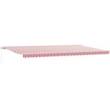 vidaXL Ručna uvlačiva tenda Crvena i bijela pruga 600x300 cm | shoptok.hr