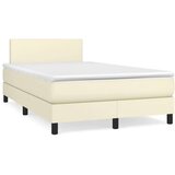  Boxspring - Krevet s oprugama i madracem krem 120x200 cm od umjetne kože - Krema 120 x 200 cm Gladak dizajn | shoptok.hr