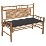  Klupa s jastukom 120 cm od bambusa | shoptok.hr
