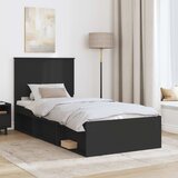  Krevetna konstrukcija Crna 90 x 200 cm Čvrsto borovo drvo | shoptok.hr