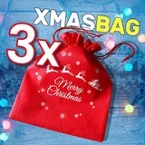 Božične vrečke z napisom, 3 kosi | XMAS BAGGS, (21668074)