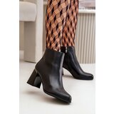Boto Smooth Women's Heeled Boots Made Of Eco Leather Insulated Black Milisea | Shoptok.si