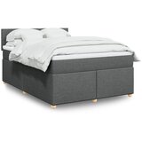 vidaXL Box spring posteljni z vzmetnico temno siv 140x190 cm blago | Shoptok.si