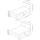 Hanah home bračni krevet vitalia 140 x 200 anthracite