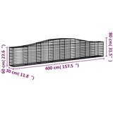  Lučne gabionske košare 4 kom 400x30x60/80 cm pocinčano željezo | shoptok.hr