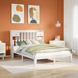 vidaXL Krevet s regalom z knjige bez madraca bijeli 150x200cm borovina Cijene