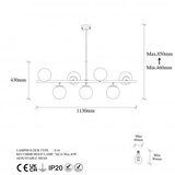 Opviq Bela/v zlati barvi stropna svetilka s steklenim senčilom 40x113 cm Fazli – | Shoptok.si