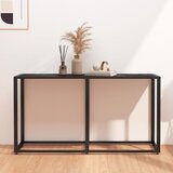 vidaXL Konzolna mizica črni marmor 140x35x75,5 cm kaljeno steklo Cene