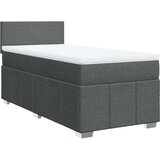 vidaXL Box spring postelja z vzmetnico temno siva 100x200 cm blago | Shoptok.si