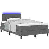 vidaXL Box Spring postelja z vzmetnico in LED temno siva 120x200 cm tkanina Cene