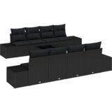 SOFA 6 pcs Crna 294 x 62 x 69 cm poliratan | shoptok.hr