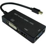 Mini-DisplayPort / DVI adapterski kabel mini DisplayPort vtič\, DVI-I 18+5-polna vtičnica 0.10 m črna 12.99.3154 DisplayPort kabel, (20418407)