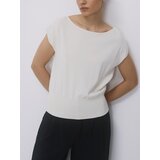 Reserved Bluza od mješavine viskoze - boja kože | shoptok.hr