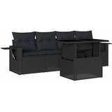  5-dijelna vrtna garnitura od poliratana s jastucima crna 100 x 55 x 73 cm | Shoptok.si