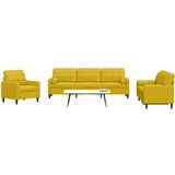 3-dijelni set sofa s jastucima žuti baršunasti | shoptok.hr