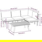  5-dijelna vrtna garnitura s jastucima masivno bagremovo drvo | shoptok.hr