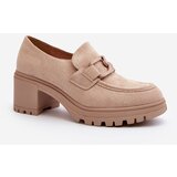 Kesi Beige suede Finley shoes with massive high heels Cene
