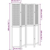 vidaXL Paravan 4-delni bel trden les pavlovnije | Shoptok.si