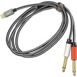 LINQ avdio kabel/razdelilnik usb-c na 2x vticnico 6,35 mm moški najlon pleten 1,5 m, - siv, (20630301) Cene