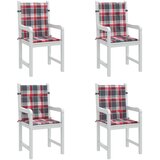  Jastuci za stolice 4 kom crveni karirani 100x50x3 cm od tkanine | shoptok.hr