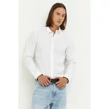 PS Paul Smith Košulja za muškarce, boja: bijela, slim, s klasičnim ovratnikom