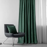  Curtain MILANA color bottle green style classic flex 7.5 cm with double pleat chenille 220x245 HOMEDE | shoptok.hr