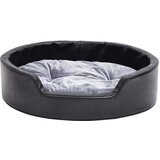  Krevet za pse crno-sivi 69 x 59 x 19 cm od pliša i umjetne kože | shoptok.hr