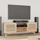 Maison Chic TV omarica - TV stojalo - Televizijska omarica Rjavo 105x30x40 cm trdna borovina in naravni ratan, (21699197) | Shoptok.si