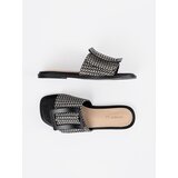GOODIN Tweed flat sandals black and white | shoptok.hr